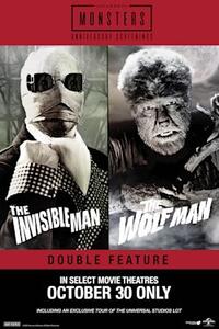 Poster art for "Wolfman (1941) & The Invisible Man (1933) Fathom Double Feature".