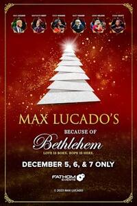 Max Lucado's Because of Bethlehem poster art