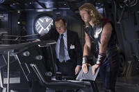 Clark Gregg and Chris Hemsworth in "The Avengers."