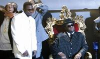 Derek Luke as Sean Combs and Jamal Woolard in "Notorious."