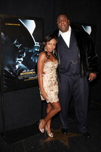 Naturi Naughton and Jamal Woolard at the New York premiere of "Notorious."