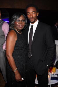 Producer Voletta Wallace and Anthony Mackie at the after party of the New York premiere of "Notorious."