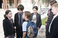 Jolie Vanier as Helvetica Black, Devon Gearhart as Cole Black, Jimmy Bennett as Toe Thompson, Racer Rodriguez as Bully 1 and Rocket Rodriguez as Bully 2 in "Shorts."