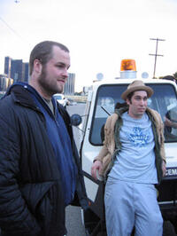 Directors Jeremy Passmore and Hal Haberman on the set of "Special."