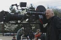 Director John Hillcoat on the set of "The Road."