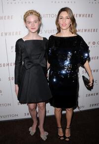 Elle Fanning and director, producer Sofia Coppola at the California premiere of "Somewhere."