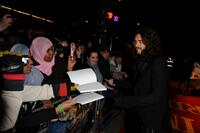 Russell Brand at the UK premiere of "Bedtime Stories."