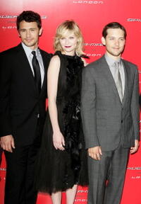 "Spider-Man 3" stars James Franco, Kirsten Dunst and Tobey Maguire at the London premiere.