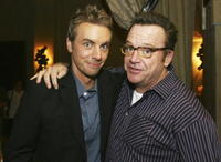 Dax Shepard and Tom Arnold at the afterparty for the Los Angeles premiere of "Employee of the Month"