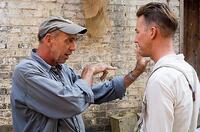 Cinematographer Stuart Drybugh with Edward Norton on the set of "The Painted Veil."