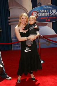 Actress Melissa Joan Hart and her son at the L.A. premiere of "Meet the Robinsons."