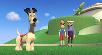 Buster, Lewis and Grandpa Bud in "Meet the Robinsons."