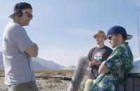 Nick Cassavetes with Justin Timberlake and Emile Hirsch on the set of "Alpha Dog."
