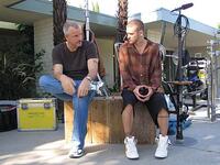 Nick Cassavetes and Justin Timberlake on the set of "Alpha Dog."