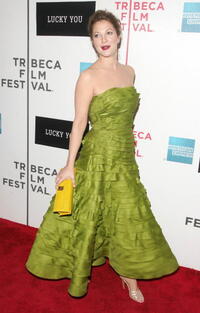 "Lucky You" star Drew Barrymore at the premiere at the Tribeca Film Festival in N.Y.