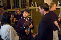 Director Eric Valette and Edward Burns on the set of "One Missed Call."