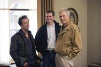 Producer Brian Grazer, Producer Robert Lorenz and Director/Producer Clint Eastwood on the set of "Changeling."