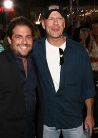 Director Brett Ratner and Bruce Willis at the Hollywood premiere of "Talladega Nights: The Ballad of Ricky Bobby."