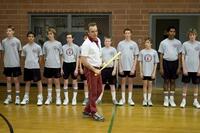 Mr. Woodcock (Billy Bob Thornton) and his gym class in "Mr. Woodcock."