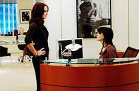 First assistant Emily (Emily Blunt) admonishes newbie second assistant Andy (Anne Hathaway) in "The Devil Wears Prada."