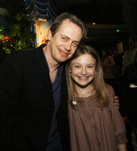 Actor Steve Buscemi and Dakota Fanning at the L.A. premiere of "Charlotte's Web."
