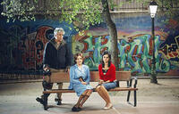 Director Pedro Almodovar, Carmen Maura and Penelope Cruz on the set of "Volver."