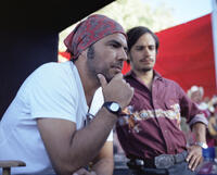 Director Alejandro González Iñárritu and Gael García Bernal on the set of "Babel."
