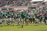 Matthew McConaughey leads the team out onto the field in "We Are Marshall."