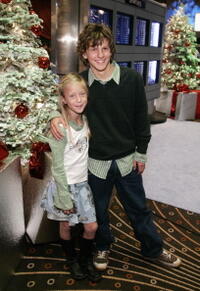 Actress Dominique Saldana and actor Dyllan Christopher at the Hollywood premiere of "Unaccompanied Minors."