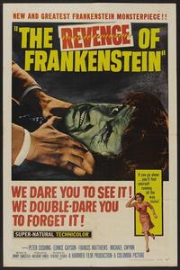 Poster art for "The Revenge of Frankenstein."