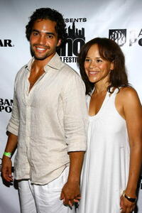 Actors Ramon Rodriquez and Rosie Perez at the after party of the screening of "Bella" during the New York Latino Film Festival.
