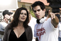 Edwige Fenech and director Eli Roth on the set of "Hostel: Part II." 