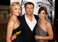 Amber Valletta, Julian McMahon and Sandra Bullock at the Hollywood premiere of "Premonition."