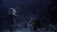 Brendan Fraser as Trevor, Josh Hutcherson as Sean and Anita Briem as Hannah in "Journey to the Center of the Earth."