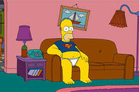 The 2-D Homer Simpson in "The Simpsons Movie."
