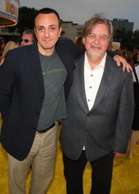Hank Azaria and series creator Matt Groening at the L.A. premiere of "The Simpsons Movie."
