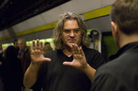 Director Paul Greengrass and Matt Damon on the set of "The Bourne Ultimatum."