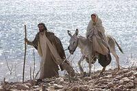 Joseph (Oscar Isaac) and Mary (Keisha Castle-Hughes) travel to Bethlehem in "The Nativity Story."