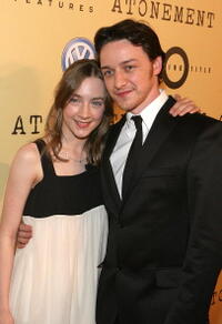 "Atonement" stars Saoirse Ronan and James McAvoy at the Beverly Hills premiere.
