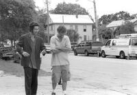 Damian Lahey and Eric Madison behind the scenes of "Cocaine Angel."