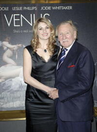 Cast members Leslie Phillips and Jodie Whittaker at the premiere of "Venus" during The Times BFI London Film Festival.