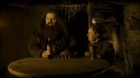 Robbie Coltrane as Rubeus Hagrid and Jim Broadbent as Professor Horace Slughorn in "Harry Potter and the Half-Blood Prince."