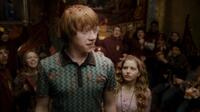 Rupert Grint as Ron Weasley and Jessie Cave as Lavender Brown in "Harry Potter and the Half-Blood Prince."