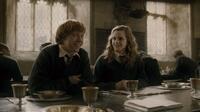 Rupert Grint as Ron Weasley and Emma Watson as Hermione Granger in "Harry Potter and the Half-Blood Prince."