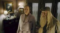 Jim Broadbent as Professor Horace Slughorn and Michael Gambon as Professor Albus Dumbledore in "Harry Potter and the Half-Blood Prince."
