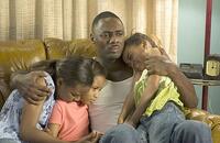 Sierra (Sierra McClain), Lauryn (Lauryn McClain), Monty (Idris Elba) and China (China Anne McClain) in Tyler Perry's "Daddy's Little Girls."