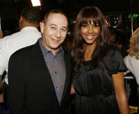 Actors Paul Reubens and Marsha Thomason at the L.A. premiere of "Reno 911!: Miami."