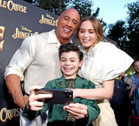 
	Dwayne Johnson, Raphael Alejandro and Emily Blunt
