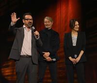 
	James Mangold, Mads Mikkelsen and Phoebe Waller-Bridge
