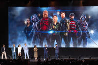 
	Sebastian Stan, Wyatt Russell, Hannah John-Kamen, David Harbour, Julia Louis-Dreyfus, Jake Scheier and Kevin Feige
